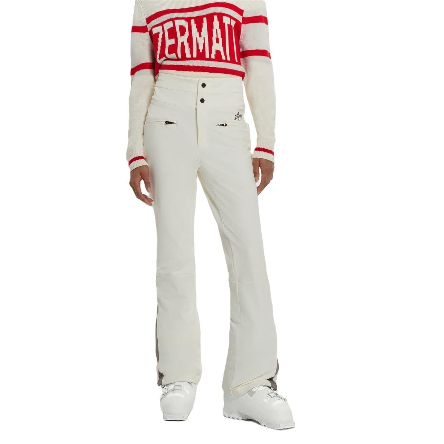 White - Lifestyle - Boss Womens-Ladies Zip Pocket Flared Colour Block Ski Trousers