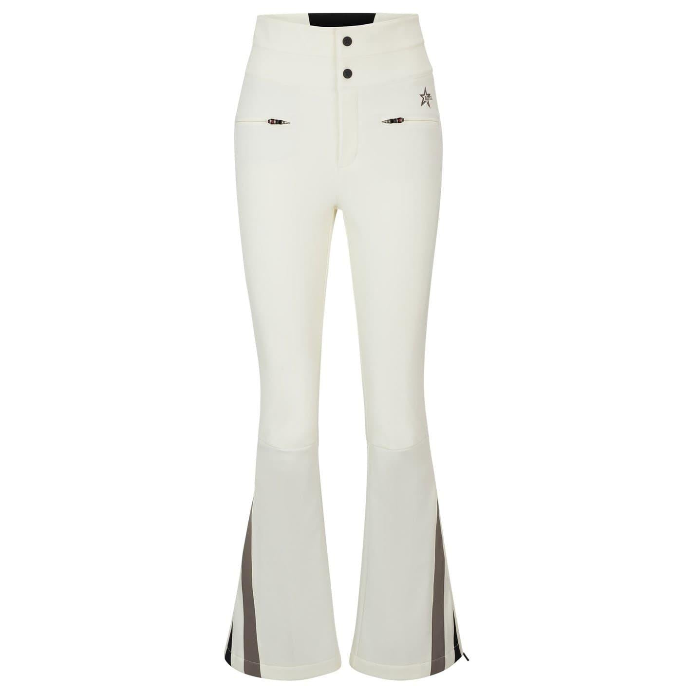 White - Front - Boss Womens-Ladies Zip Pocket Flared Colour Block Ski Trousers