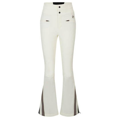 White - Front - Boss Womens-Ladies Zip Pocket Flared Colour Block Ski Trousers