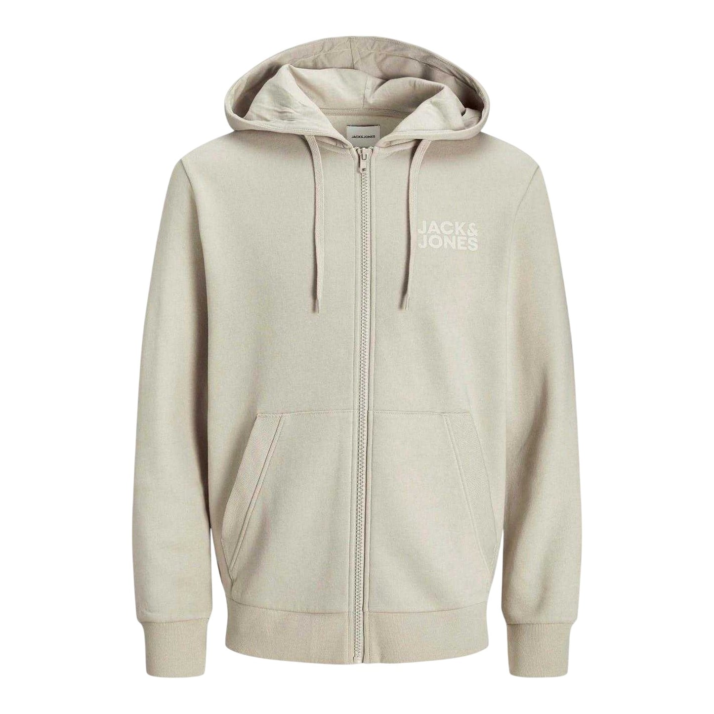 Moonbeam - Front - Jack And Jones Mens Logo Full Zip Hoodie