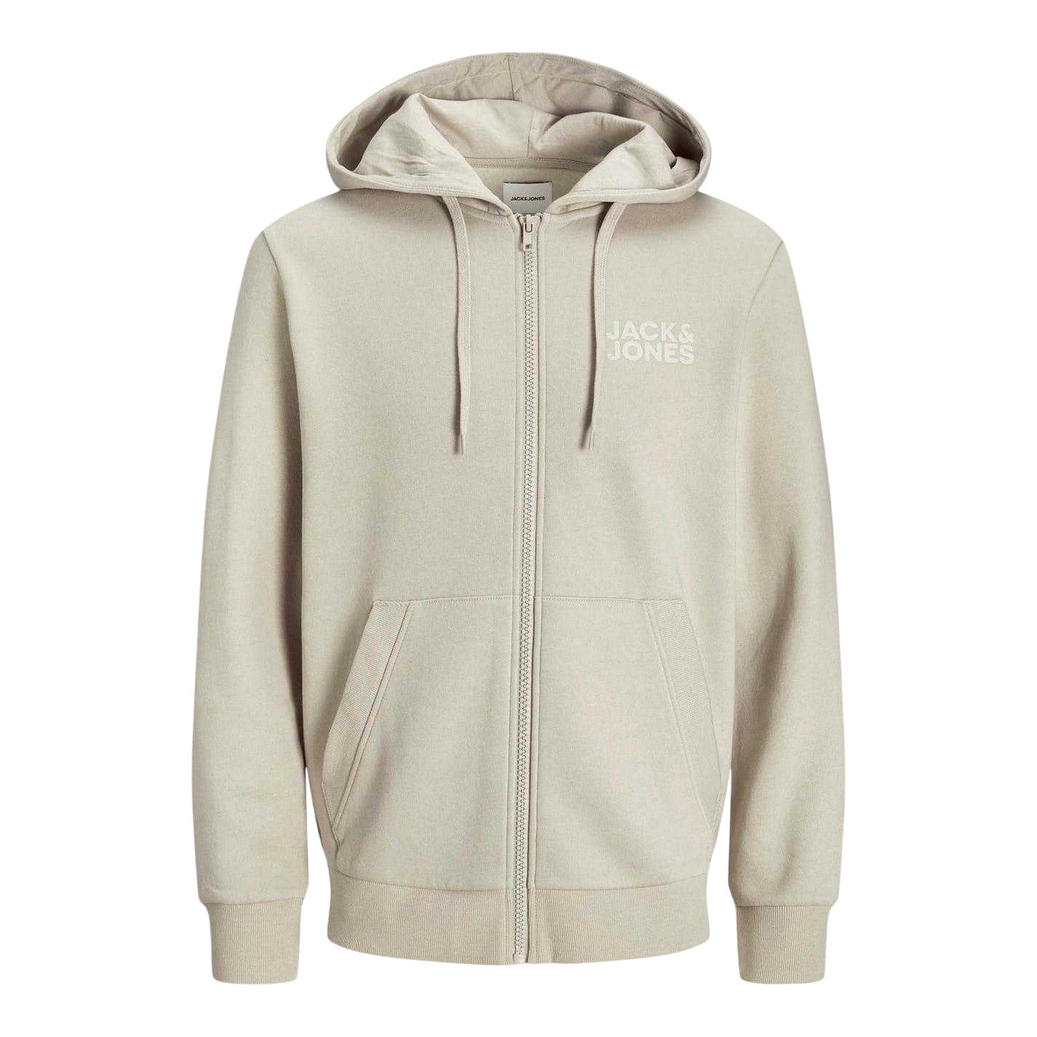 Moonbeam - Front - Jack And Jones Mens Logo Full Zip Hoodie