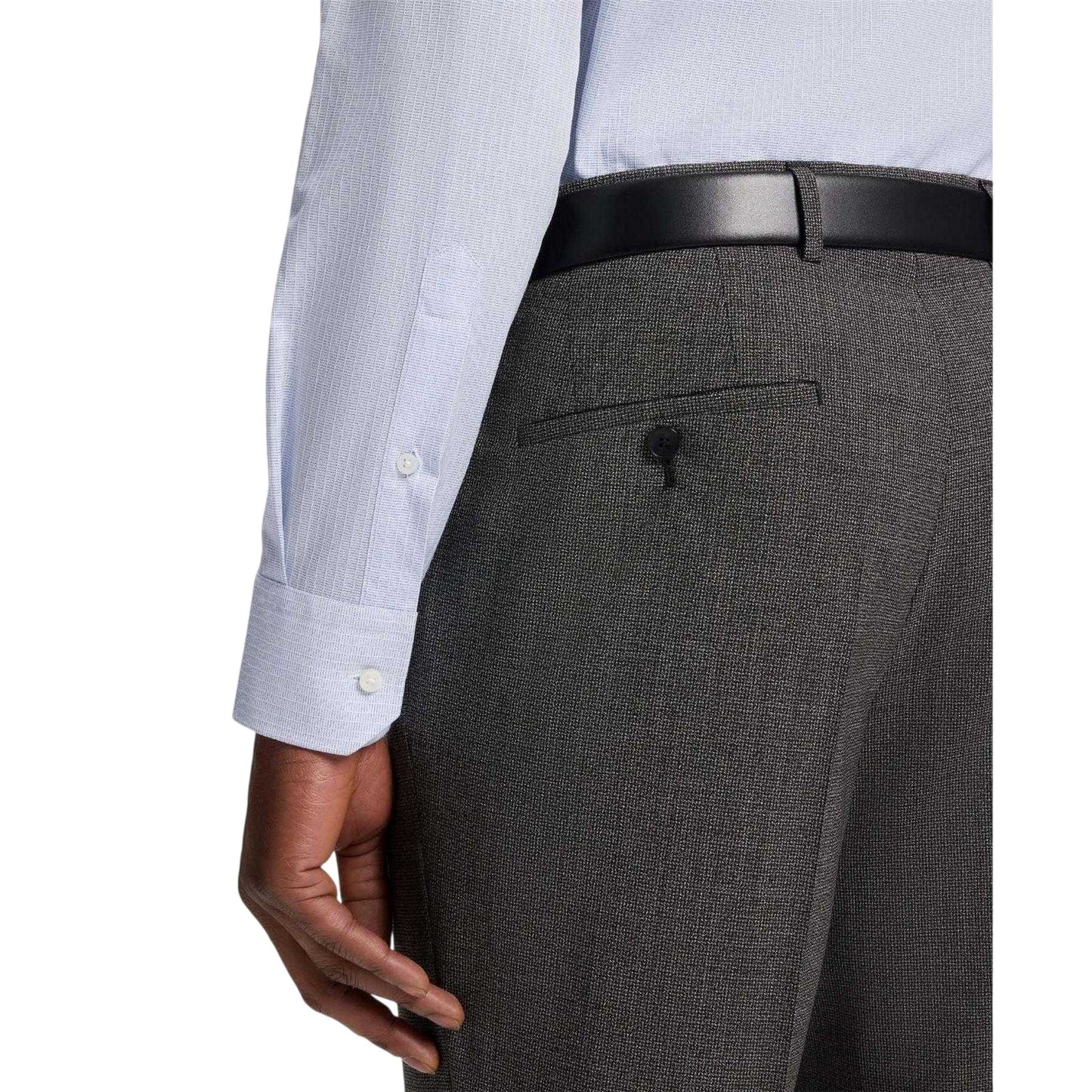 White - Side - Boss Mens Joe Cotton Spread Collar Regular Long-Sleeved Shirt