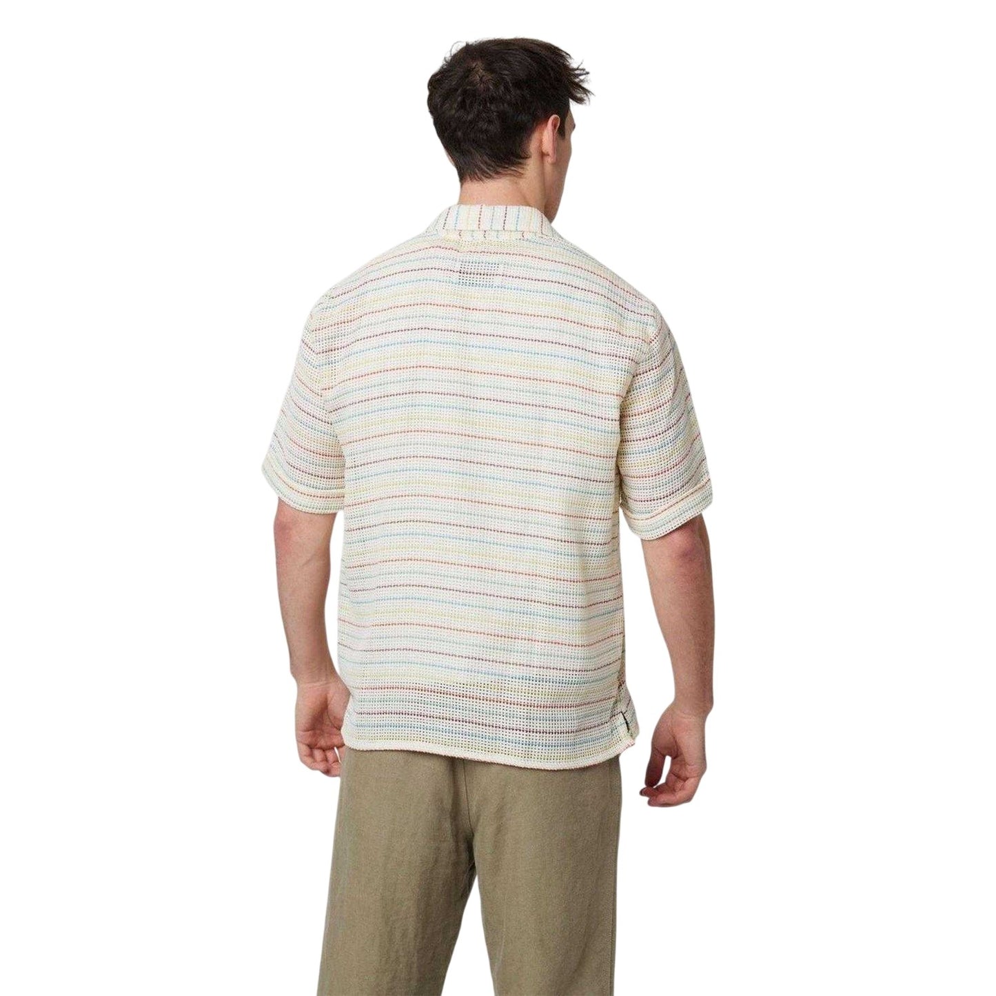 Multicoloured - Back - Peregrine Mens Stripe Revere Collar Shirt