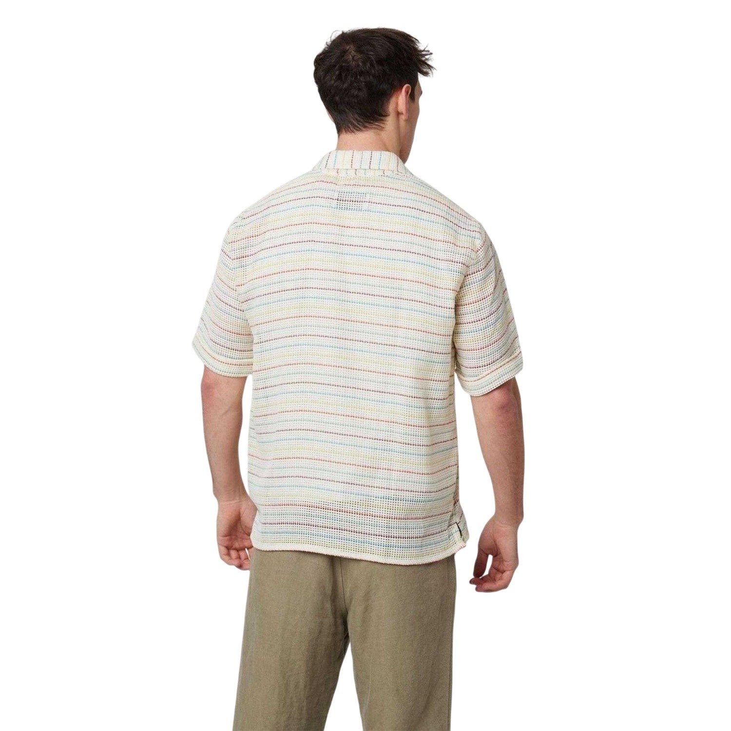 Multicoloured - Back - Peregrine Mens Stripe Revere Collar Shirt