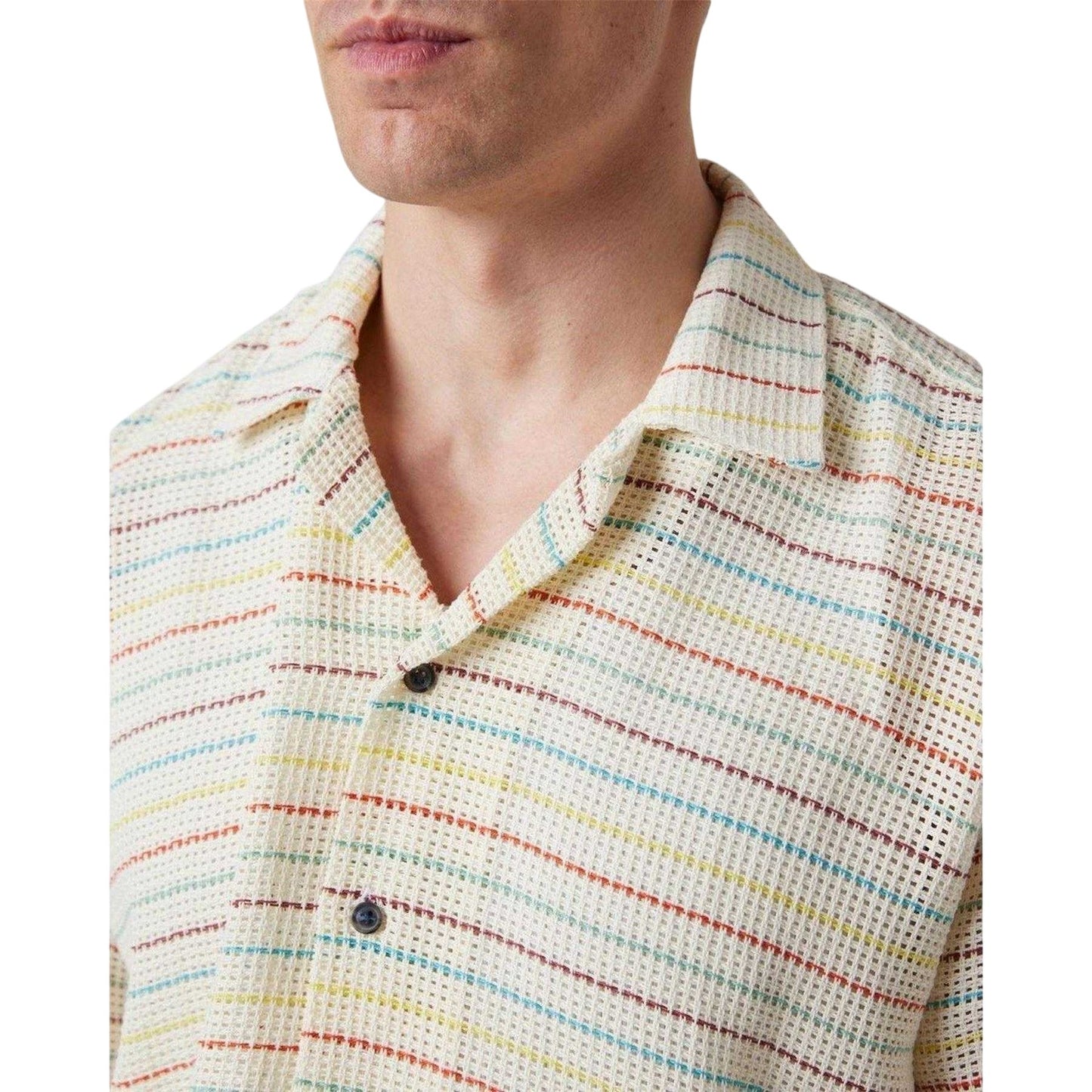 Multicoloured - Side - Peregrine Mens Stripe Revere Collar Shirt