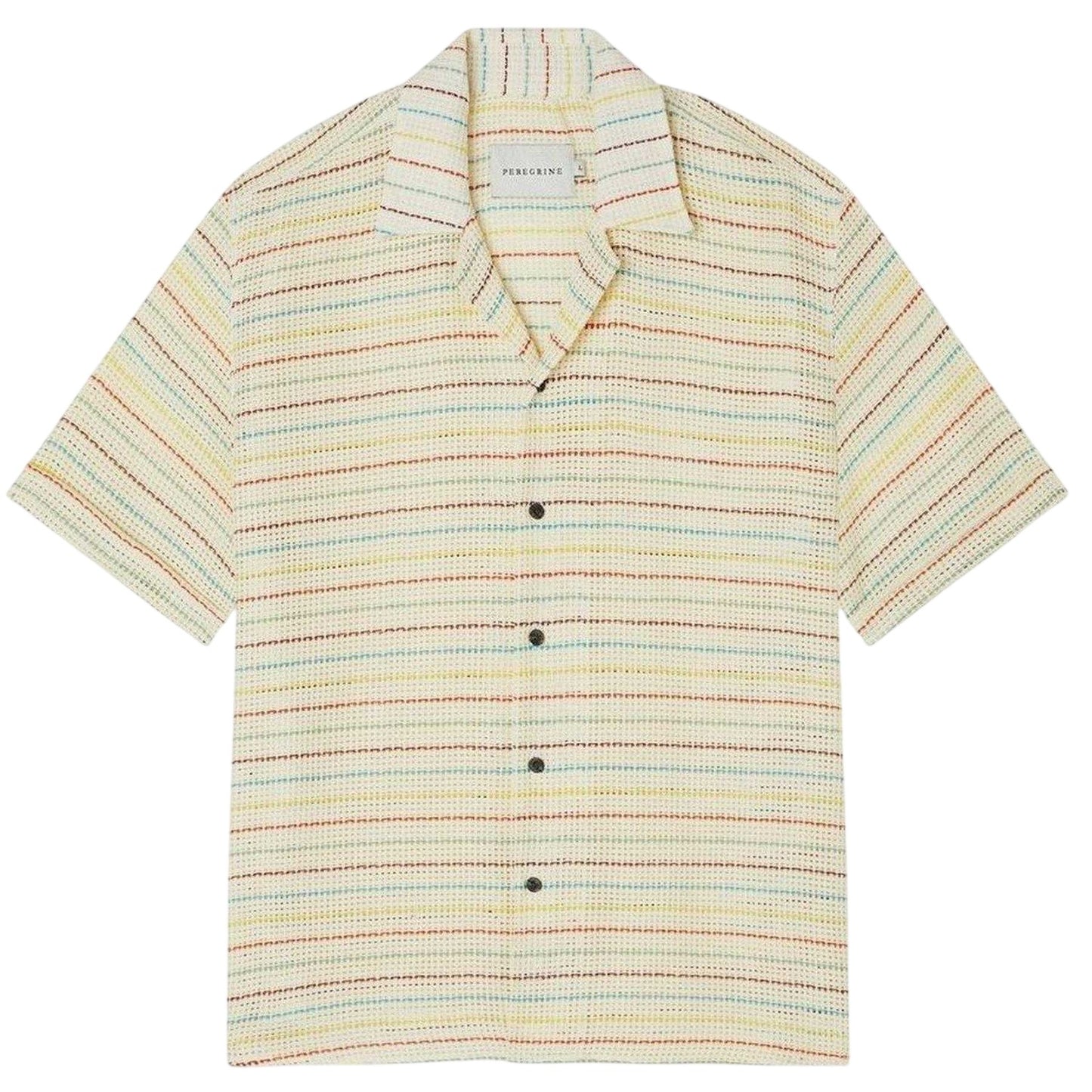 Multicoloured - Front - Peregrine Mens Stripe Revere Collar Shirt