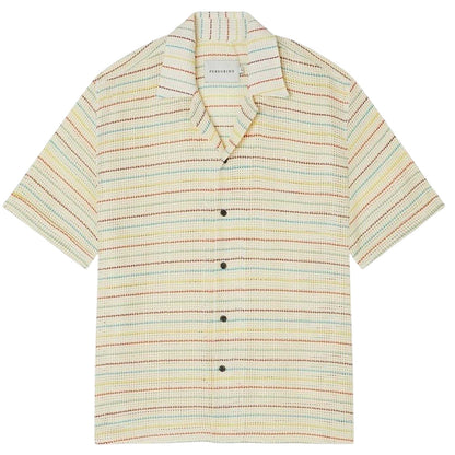 Multicoloured - Front - Peregrine Mens Stripe Revere Collar Shirt
