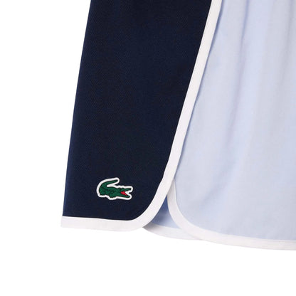 Blue - Back - Lacoste Womens-Ladies Diamond Taffeta Stretch Sport Shorts