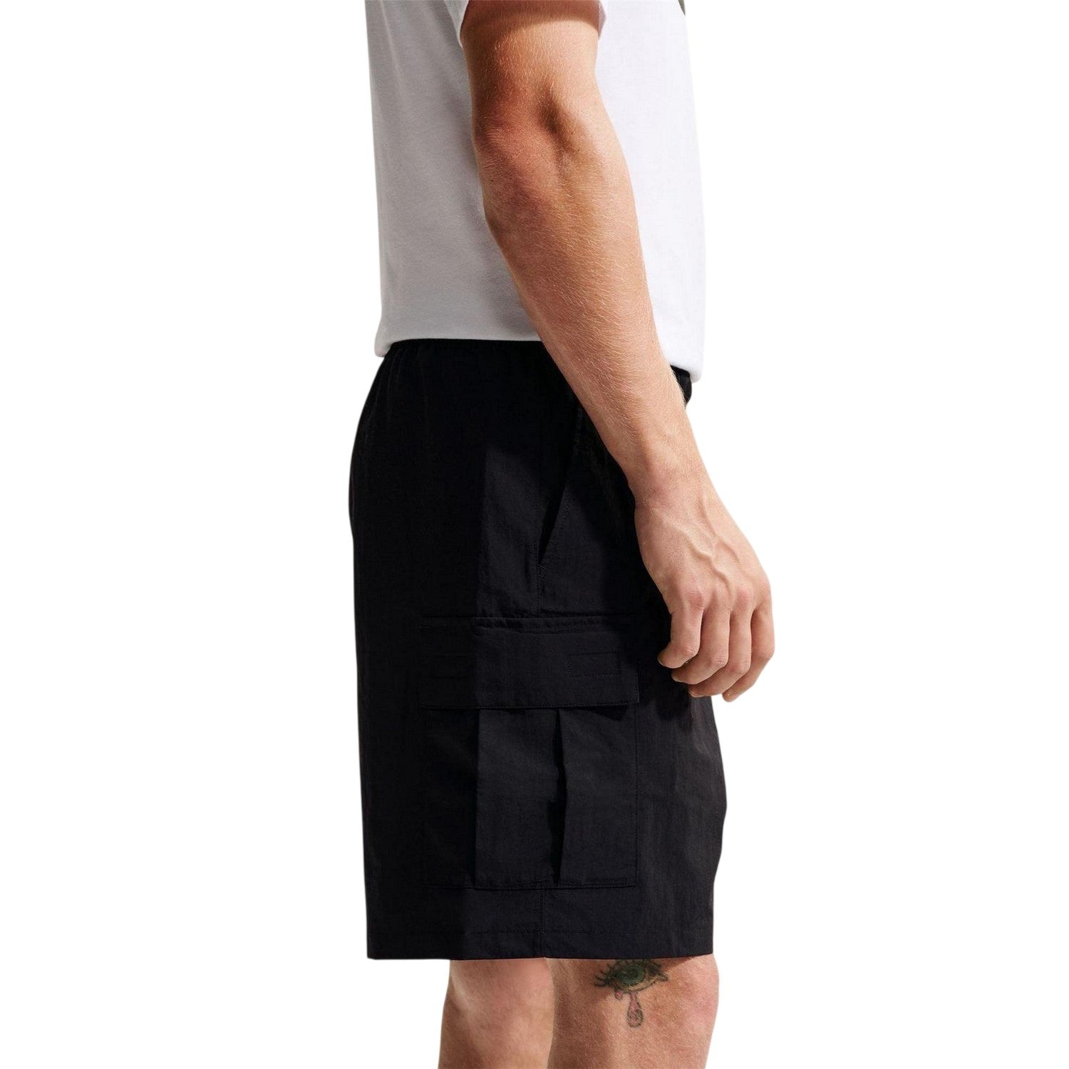 Black-White - Side - Nike Mens Utility Club Cargo Shorts