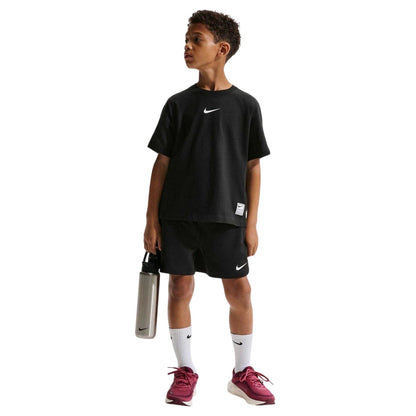 Black-White - Side - Nike Childrens-Kids Pro Dri-FIT T-Shirt