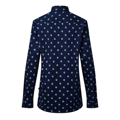 Navy - Back - Ted Baker Mens Ditsy Floral Long-Sleeved Shirt