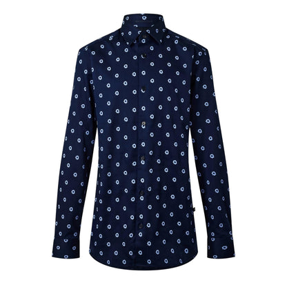 Navy - Front - Ted Baker Mens Ditsy Floral Long-Sleeved Shirt
