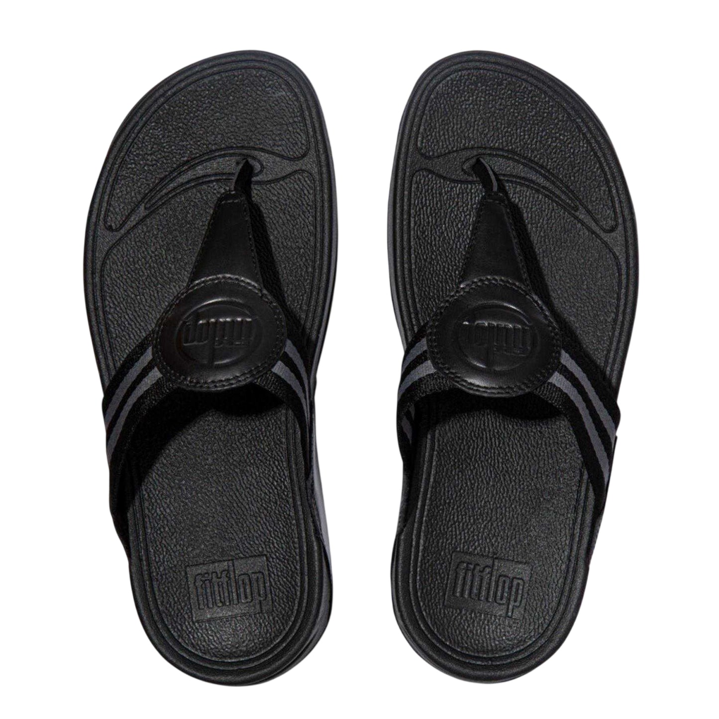 Black - Back - FitFlop Womens-Ladies Walkstar Wide Sandals