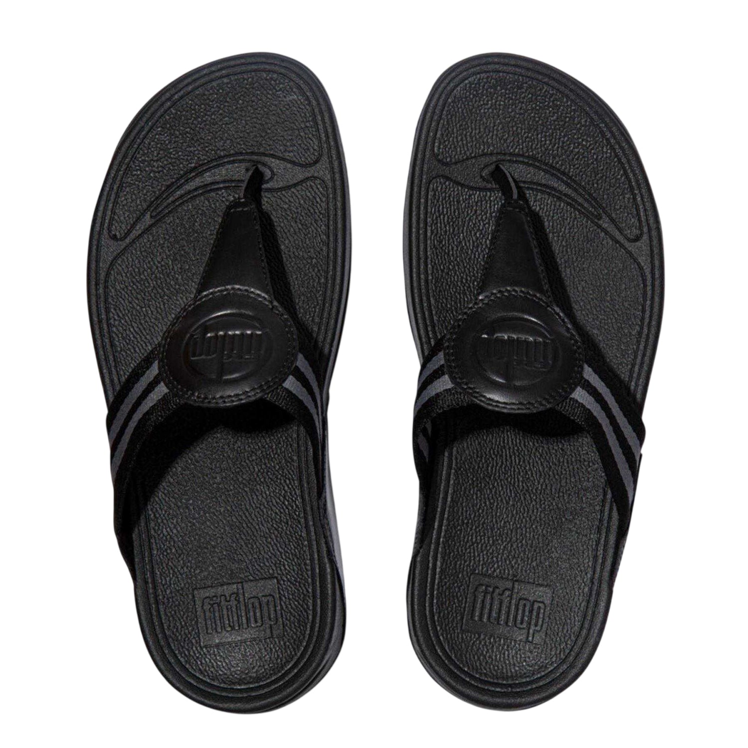 Black - Back - FitFlop Womens-Ladies Walkstar Wide Sandals