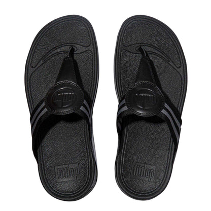 Black - Back - FitFlop Womens-Ladies Walkstar Wide Sandals