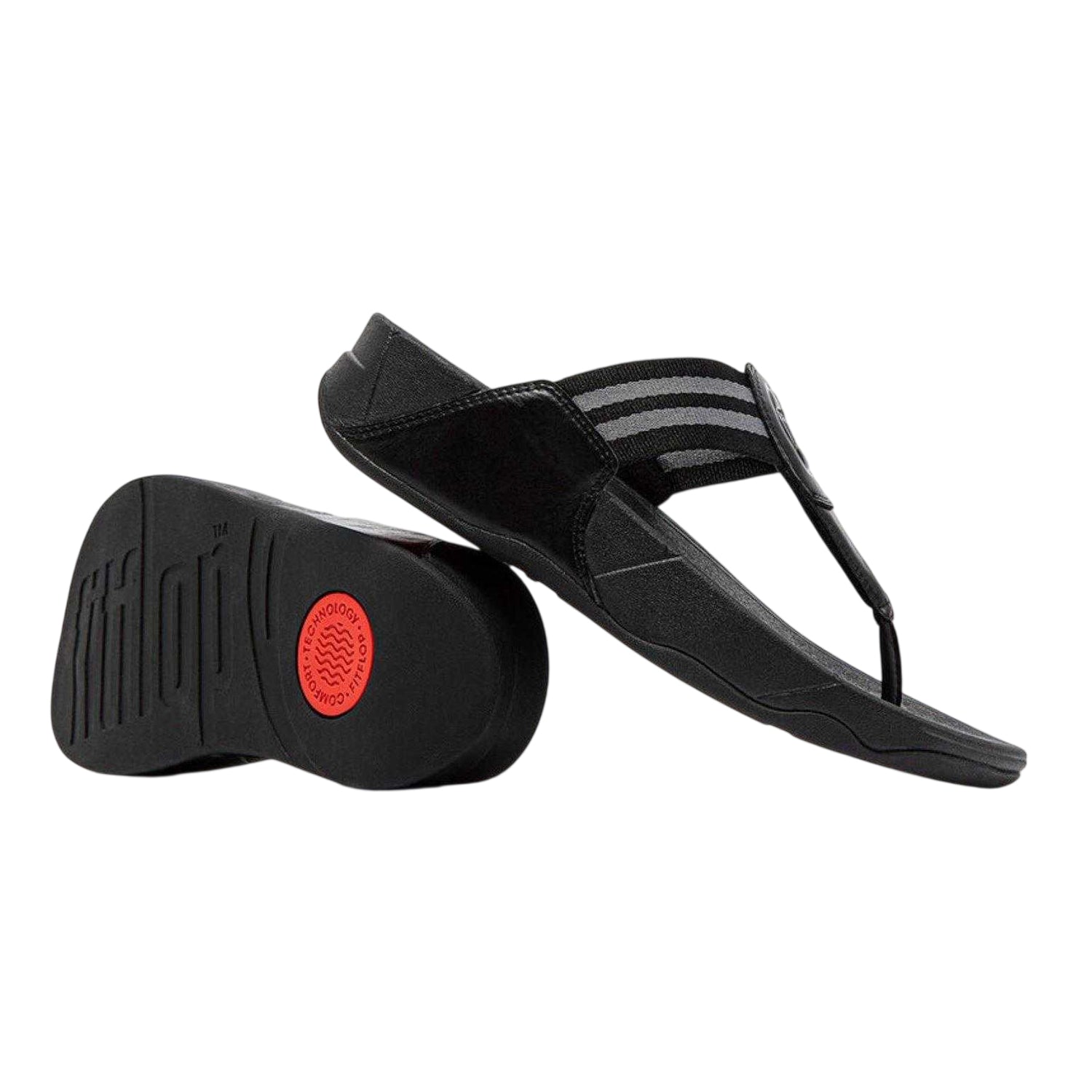 Black - Side - FitFlop Womens-Ladies Walkstar Wide Sandals