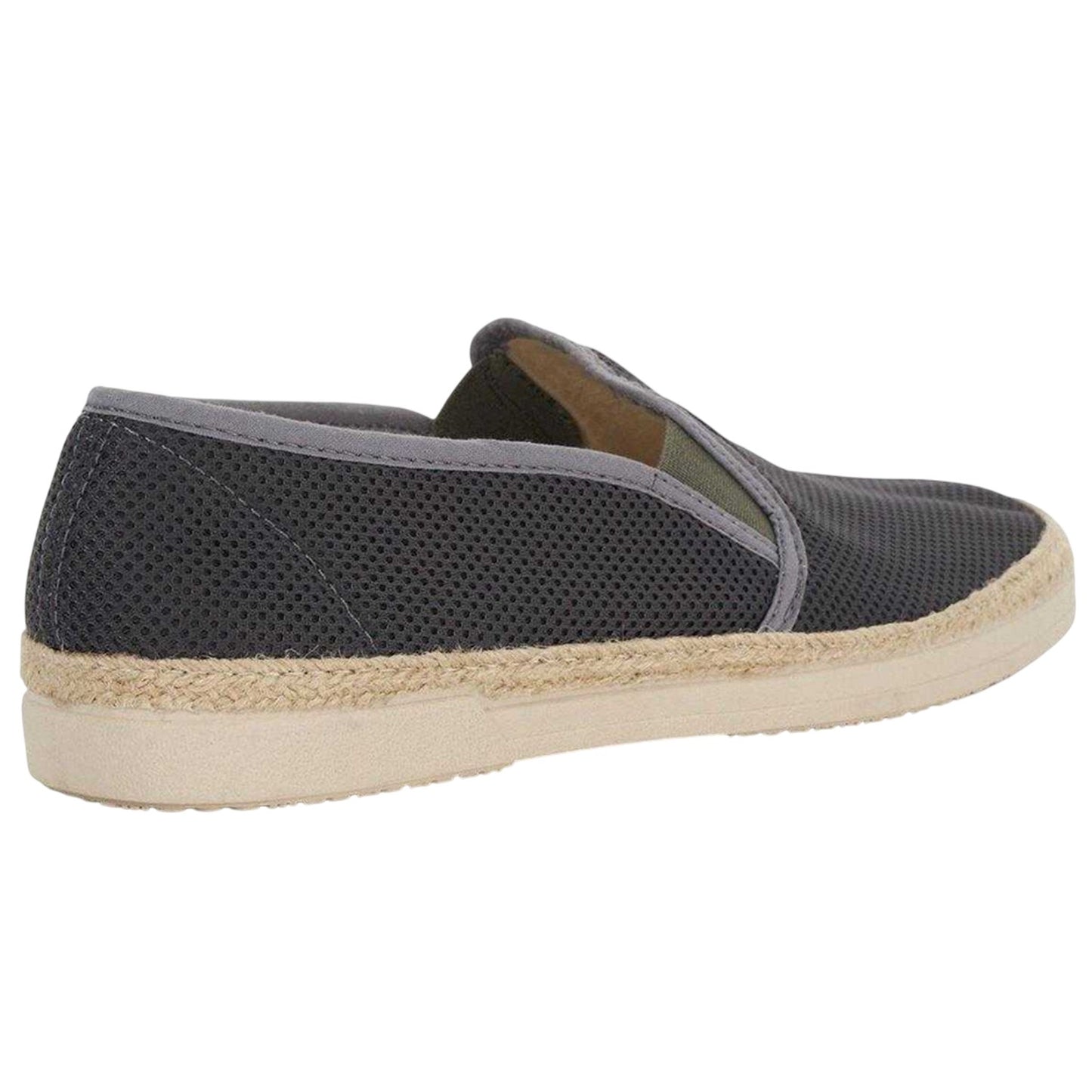 Grey - Back - Dune London Mens Le Ferdo Textured Espadrilles