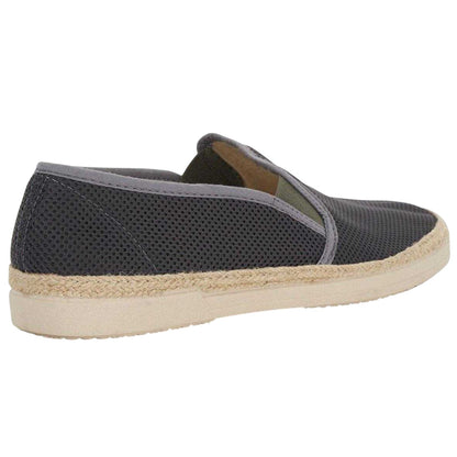 Grey - Back - Dune London Mens Le Ferdo Textured Espadrilles
