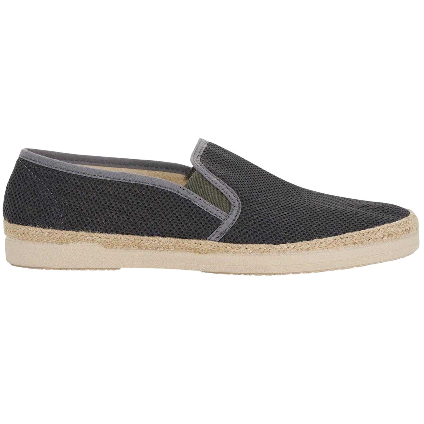 Grey - Side - Dune London Mens Le Ferdo Textured Espadrilles