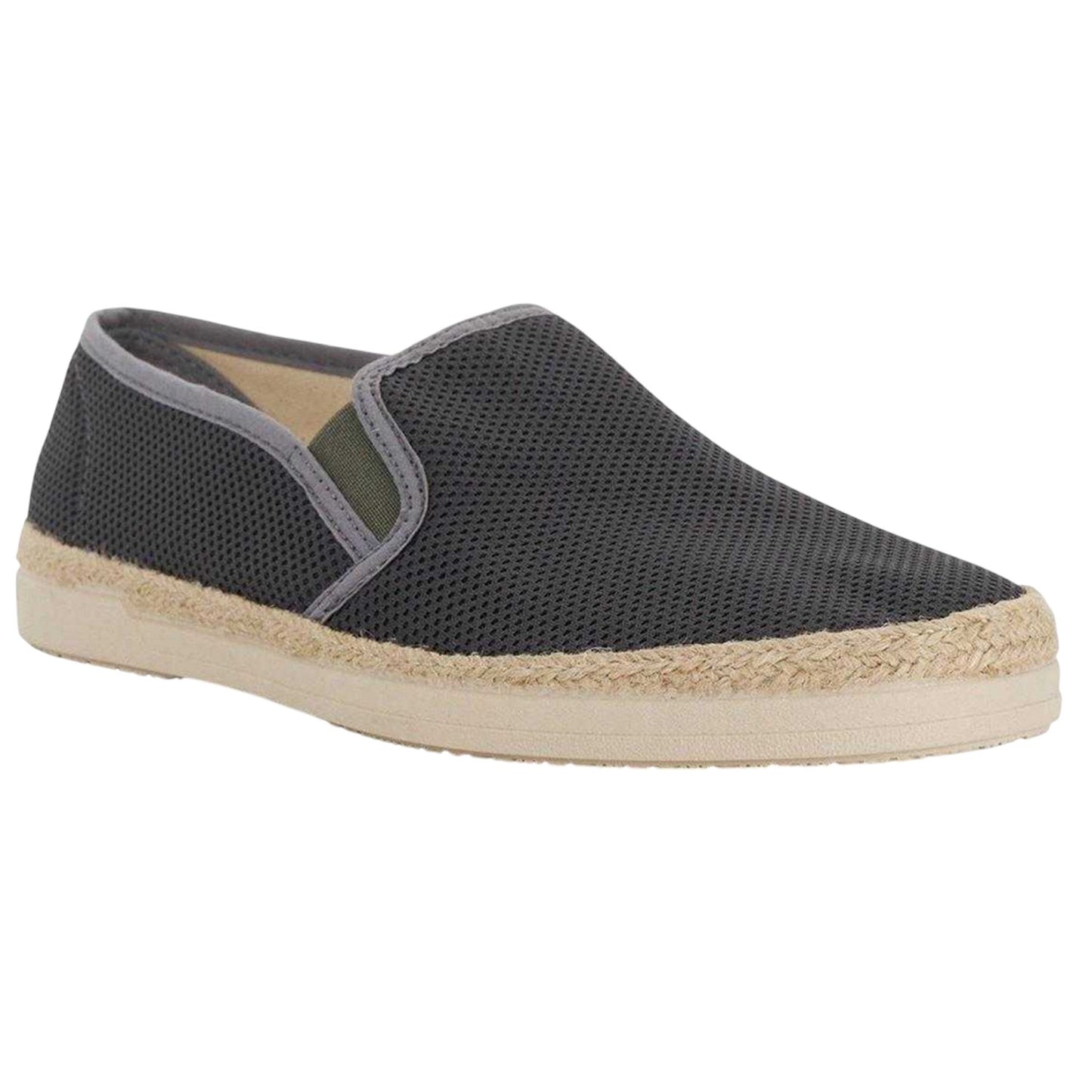 Grey - Front - Dune London Mens Le Ferdo Textured Espadrilles