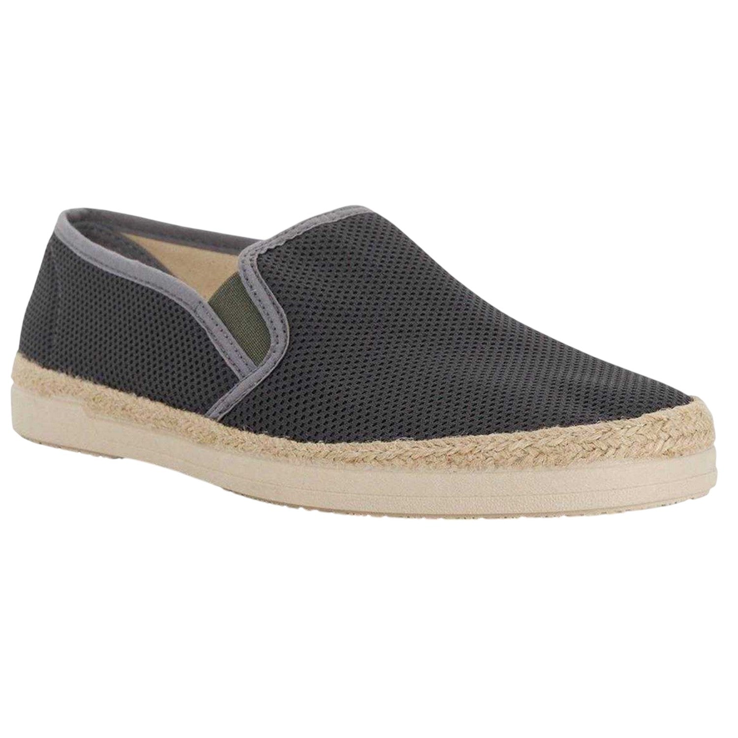 Grey - Front - Dune London Mens Le Ferdo Textured Espadrilles