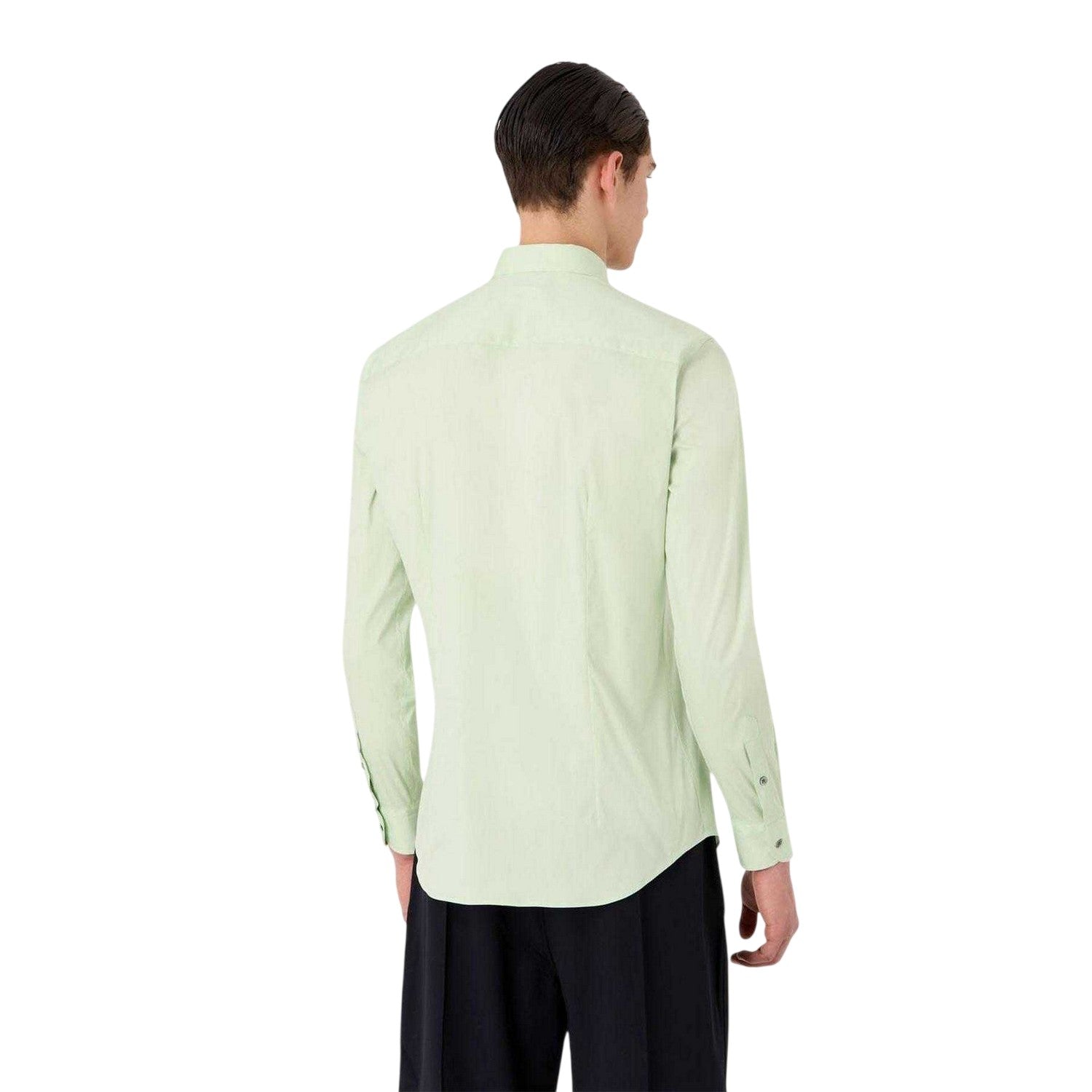 Green - Back - Emporio Armani EA7 Mens Linen Shirt