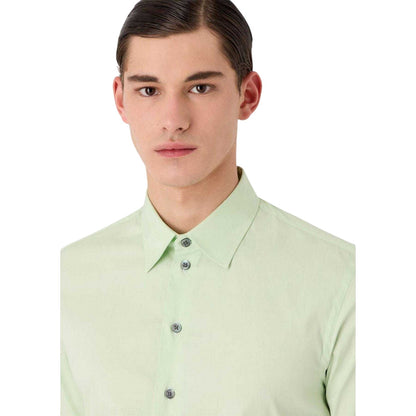 Green - Side - Emporio Armani EA7 Mens Linen Shirt