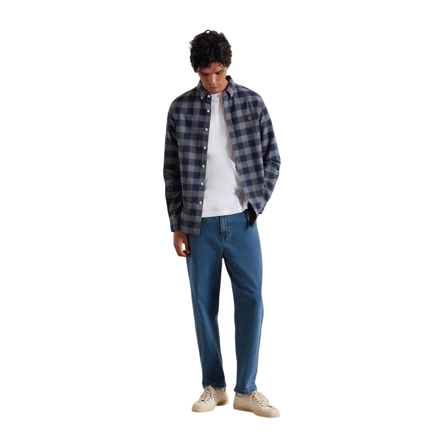 Yale Blue - Lifestyle - Farah Mens Brewer Checked Organic Cotton Shirt