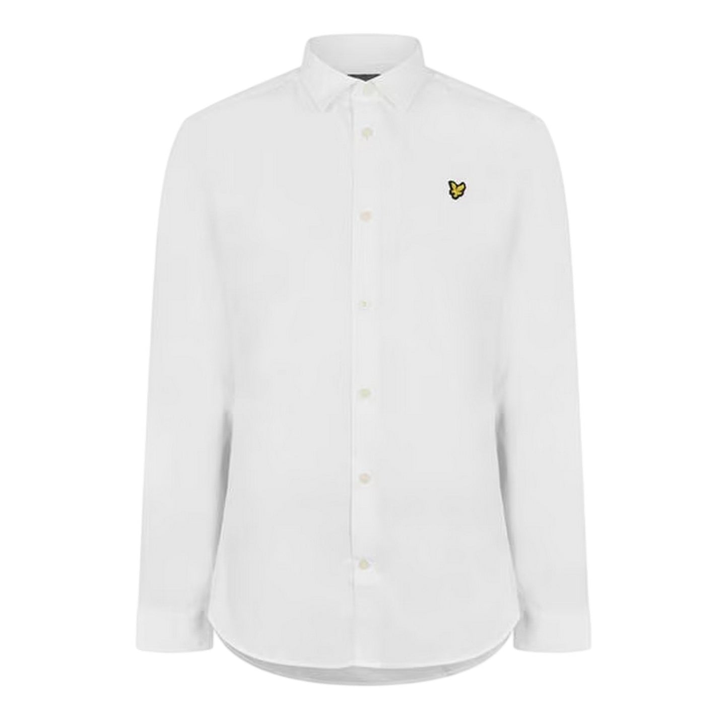 White - Front - Lyle & Scott Mens Poplin Slim Long-Sleeved Shirt