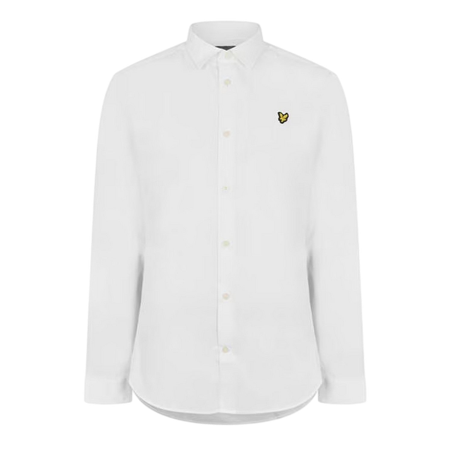 White - Front - Lyle & Scott Mens Poplin Slim Long-Sleeved Shirt