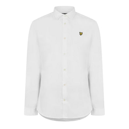 White - Front - Lyle & Scott Mens Poplin Slim Long-Sleeved Shirt