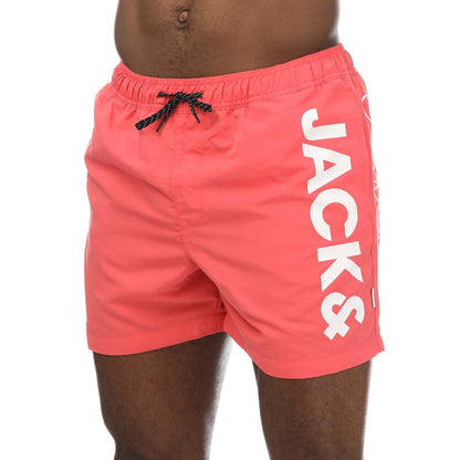 Coral - Front - Jack And Jones Mens Aruba Swim Shorts