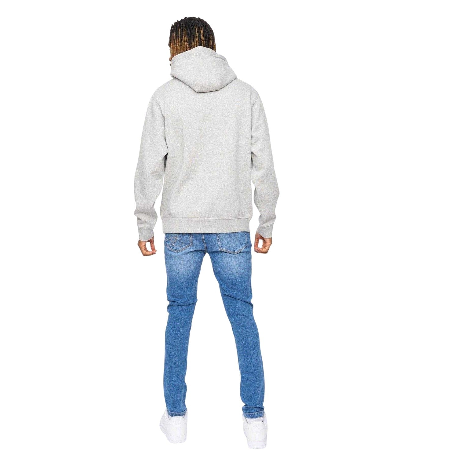 Grey Marl - Back - SikSilk Mens Essentials Overhead Hoodie