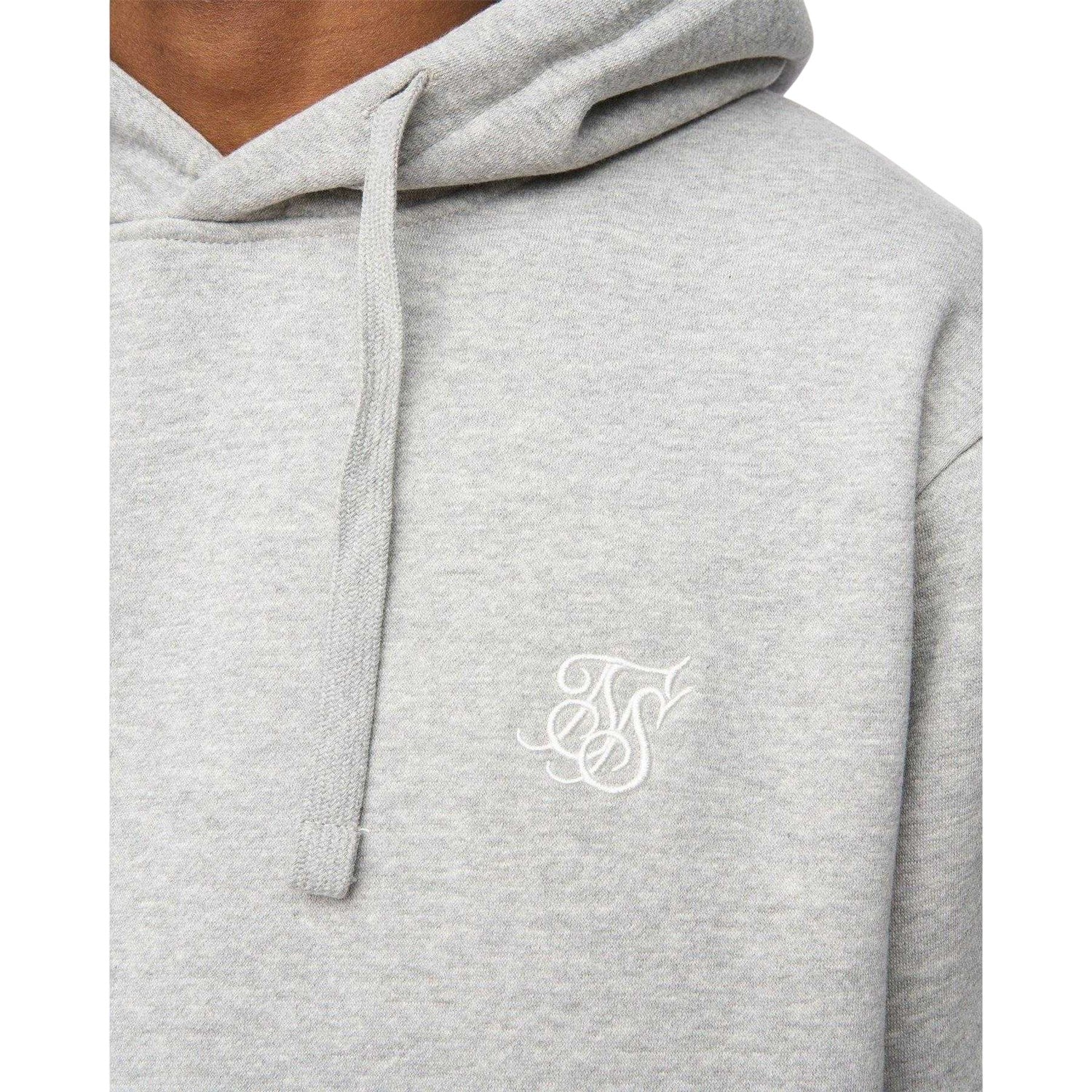 Grey Marl - Side - SikSilk Mens Essentials Overhead Hoodie