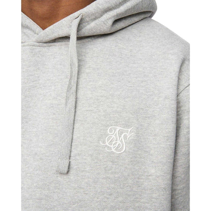 Grey Marl - Side - SikSilk Mens Essentials Overhead Hoodie