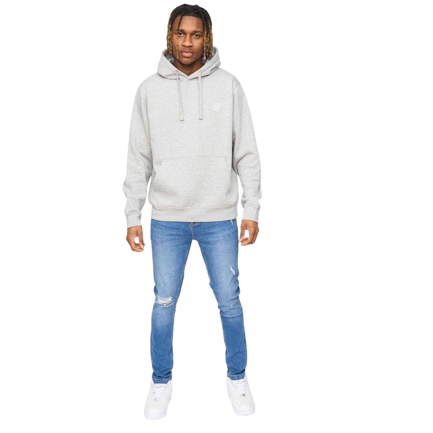 Grey Marl - Lifestyle - SikSilk Mens Essentials Overhead Hoodie