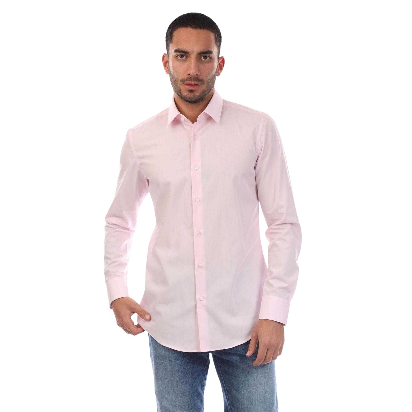 Pink - Front - Boss Mens Hank S Shirt