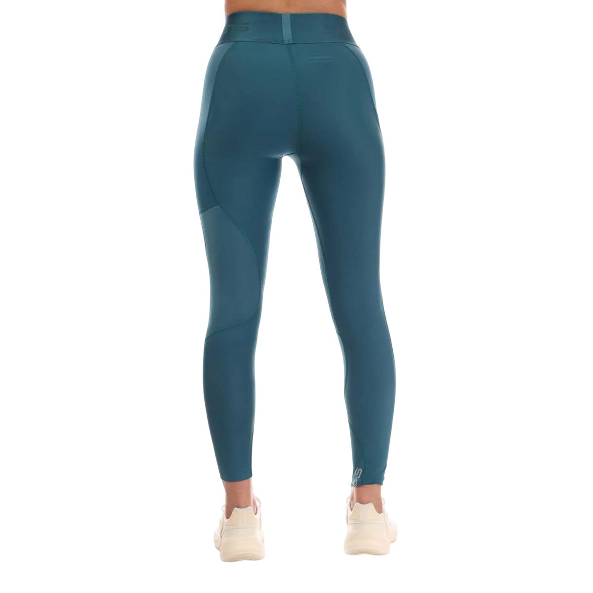 Teal - Back - Skins Womens-Ladies Series-3 Long Leggings