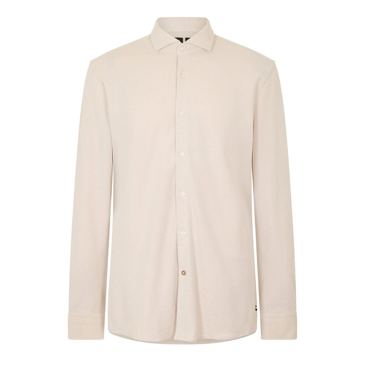 Light Beige - Front - Boss Mens Hank Oxford Spread Collar Shirt