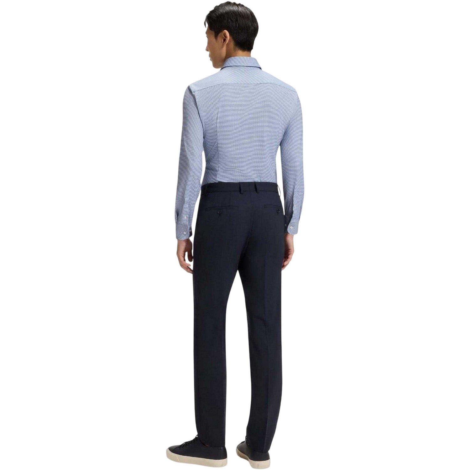 Blue - Back - Boss Mens Hank Kent Collar Shirt