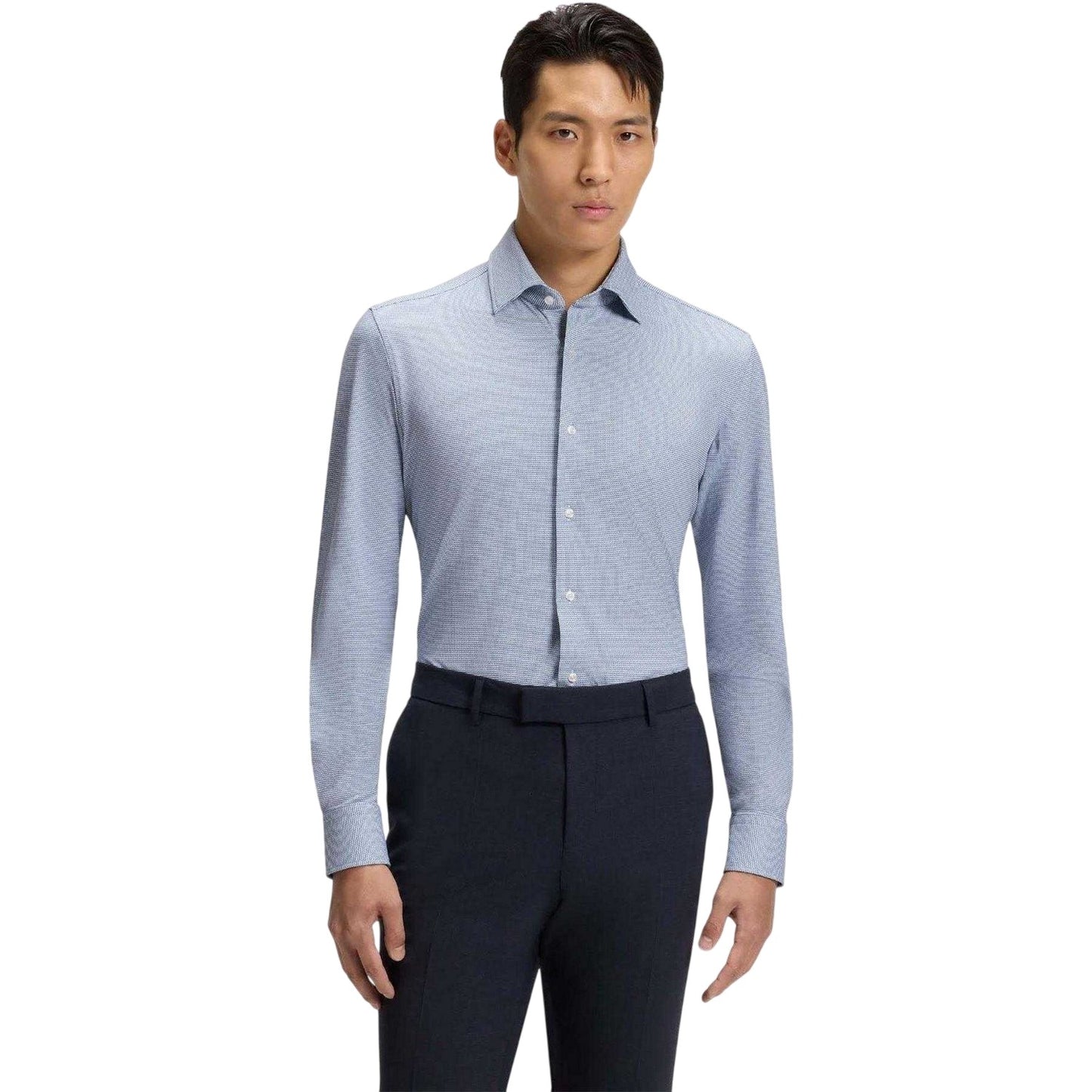 Blue - Lifestyle - Boss Mens Hank Kent Collar Shirt