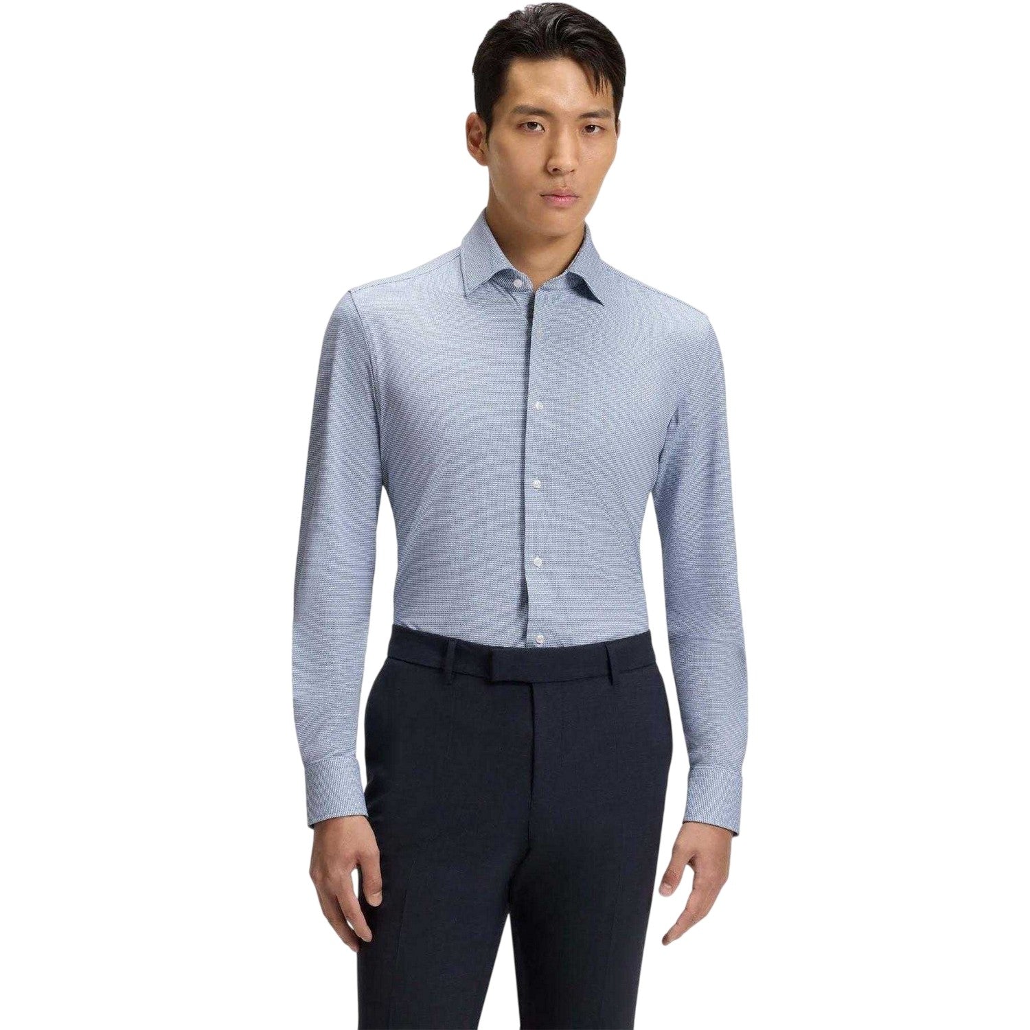 Blue - Lifestyle - Boss Mens Hank Kent Collar Shirt