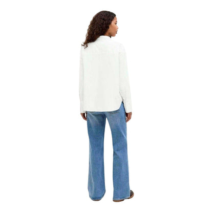 Blanc De Blanc - Side - JJXX Womens-Ladies Poplin Relaxed Fit Long-Sleeved Shirt