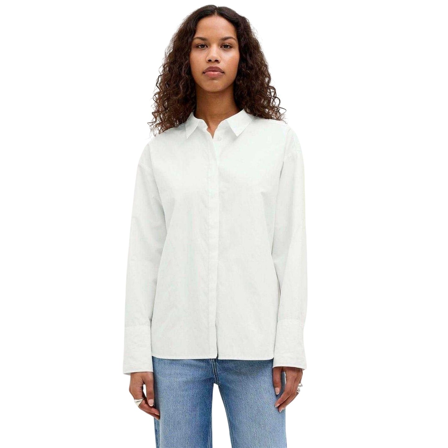 Blanc De Blanc - Lifestyle - JJXX Womens-Ladies Poplin Relaxed Fit Long-Sleeved Shirt