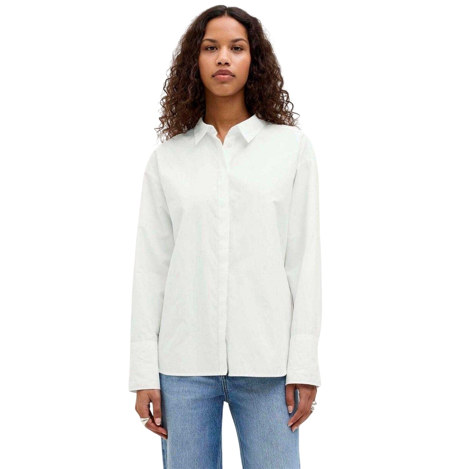 Blanc De Blanc - Lifestyle - JJXX Womens-Ladies Poplin Relaxed Fit Long-Sleeved Shirt
