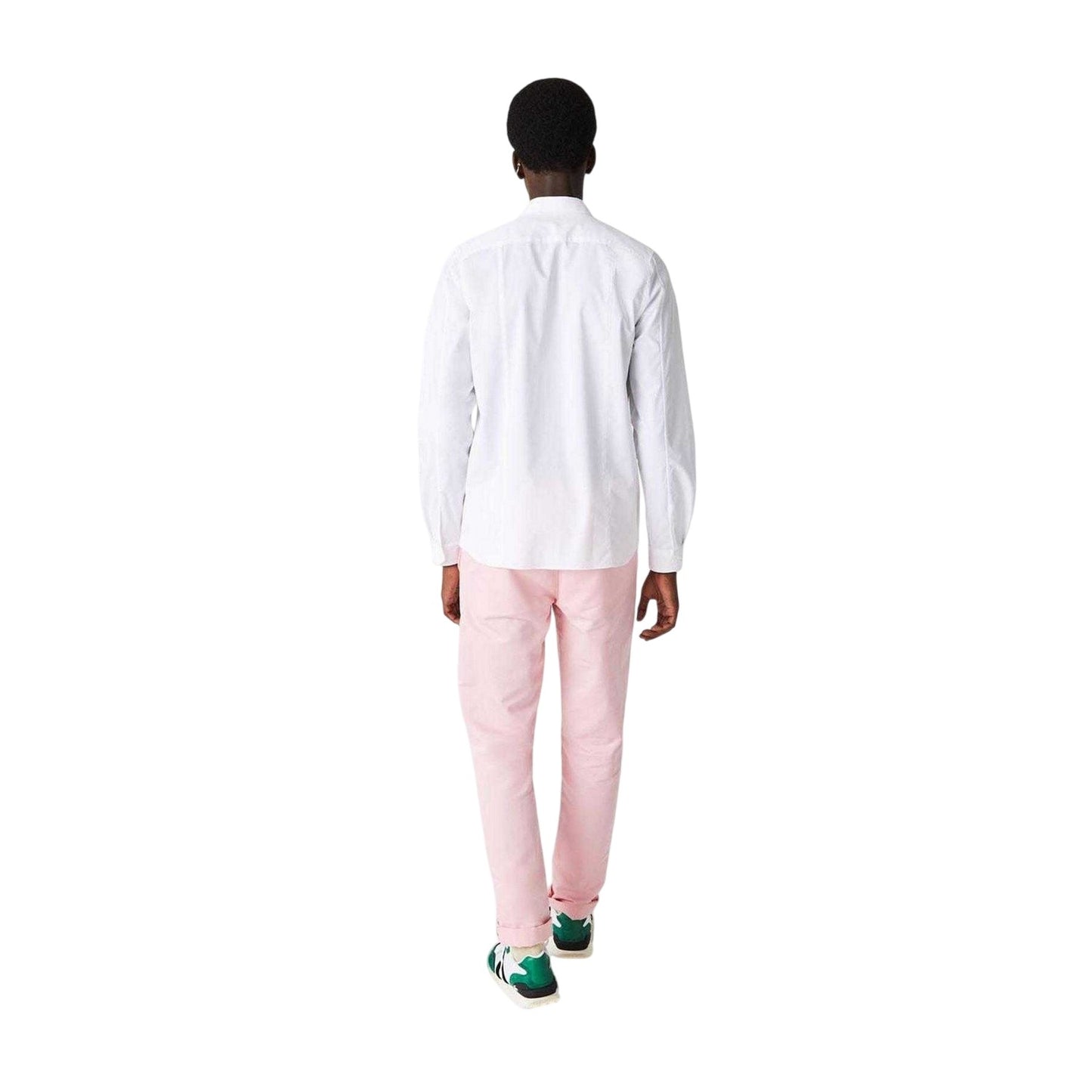 White - Back - Lacoste Mens Poplin Concealed Placket Slim Shirt