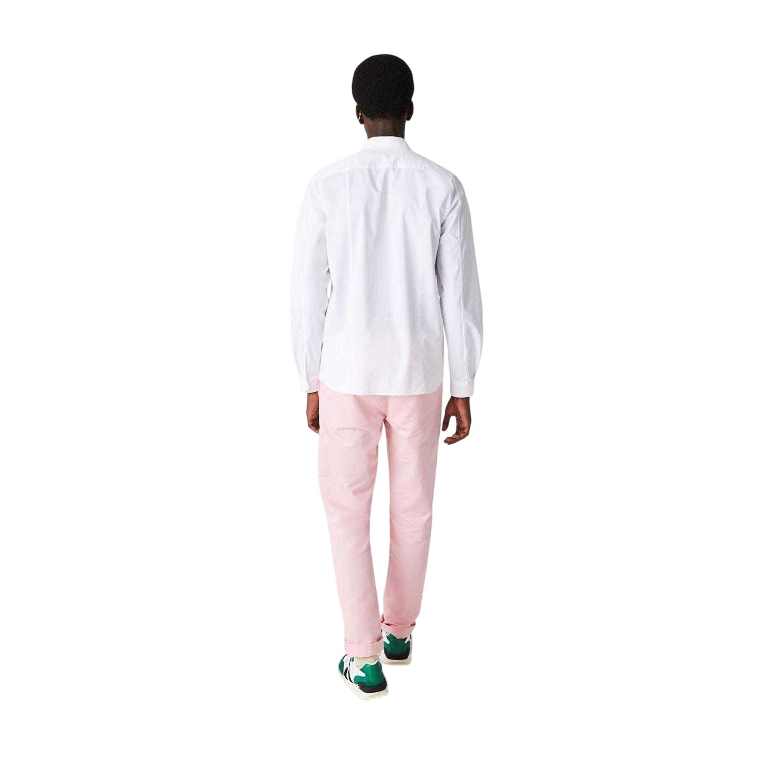 White - Back - Lacoste Mens Poplin Concealed Placket Slim Shirt