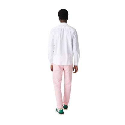 White - Back - Lacoste Mens Poplin Concealed Placket Slim Shirt