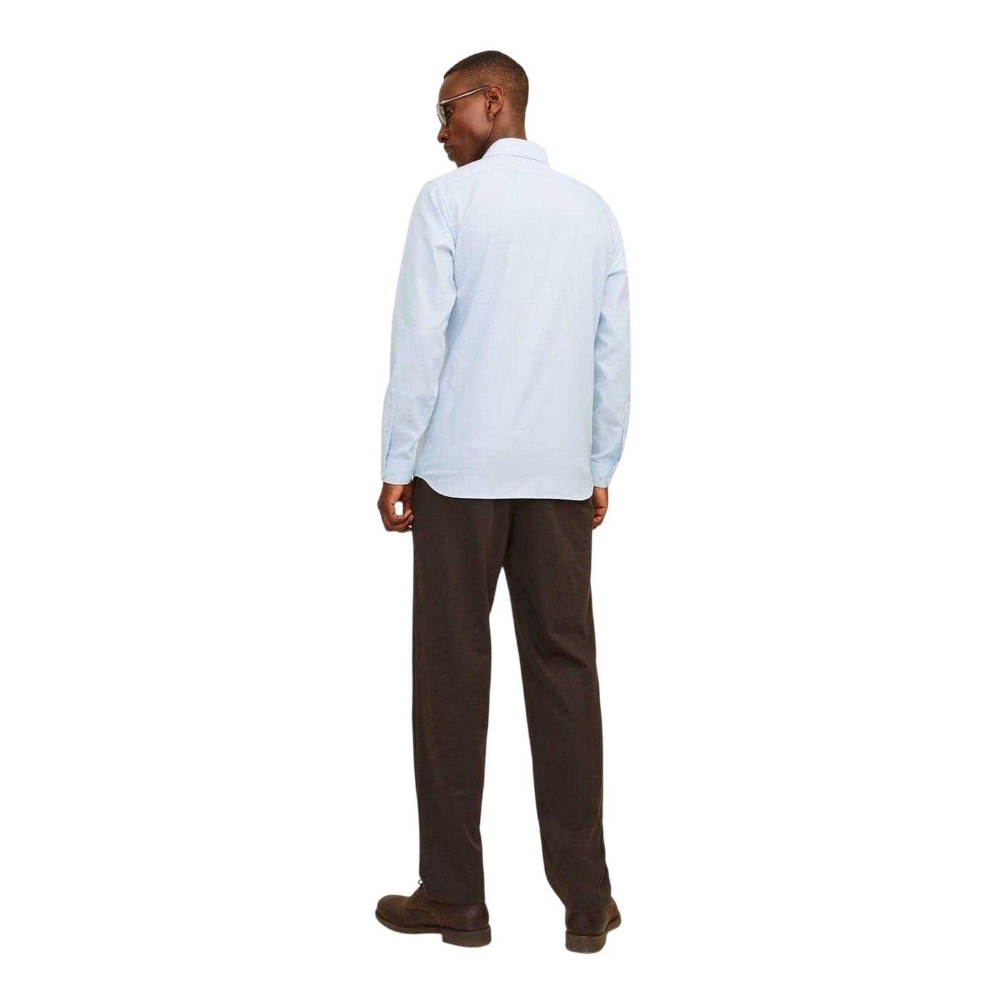Chambray Blue - Back - Jack And Jones Mens Parker Cuffed Long-Sleeved Formal Shirt
