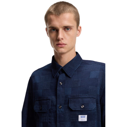 Blue - Side - Hugo Mens Ekyno Shirt